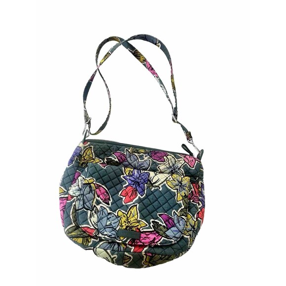 Vera Bradley Carson Shoulder Bag Crossbody Signature Cotton, Falling Flowers - Picture 1 of 13